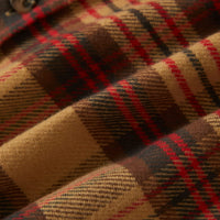 Brixton - Bowery Flannel Shirt in Curry/Washed Black/Crimson