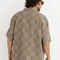 RHYTHM - Tanner Check SS Shirt in Tobacco