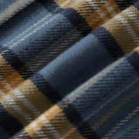 Brixton - Bowery Flannel Shirt in Azur Blue/Washed Navy/Sand