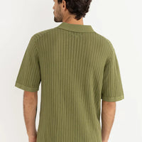 RHYTHM - Relaxed Knit SS Polo in Sage
