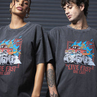 Billy Bones Club - Live Fast Tee in Washed Black