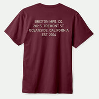 Brixton - Gage Premium S/S Tee in Port Worn Wash
