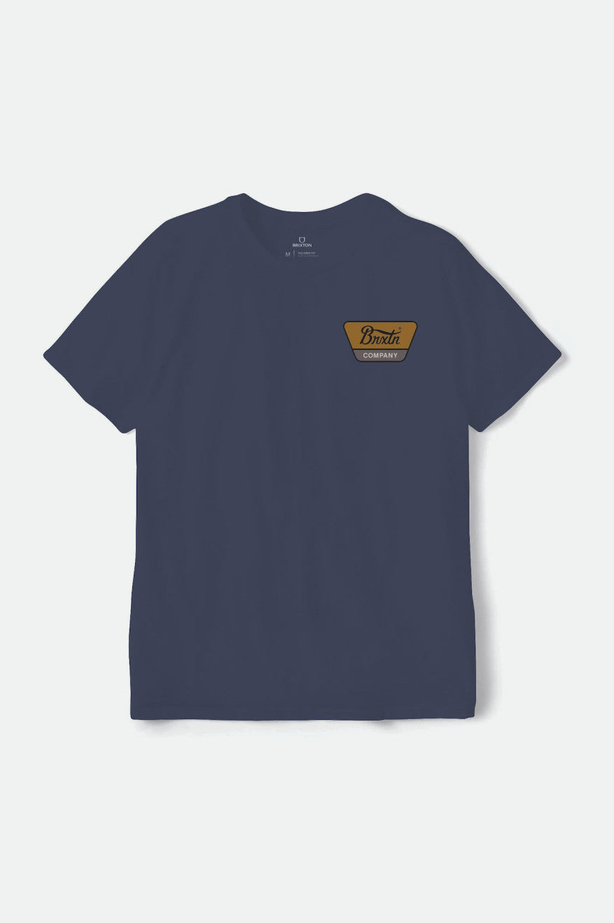 Brixton - Linwood S/S STT TEE - Navy/Golden Brown/Dusk