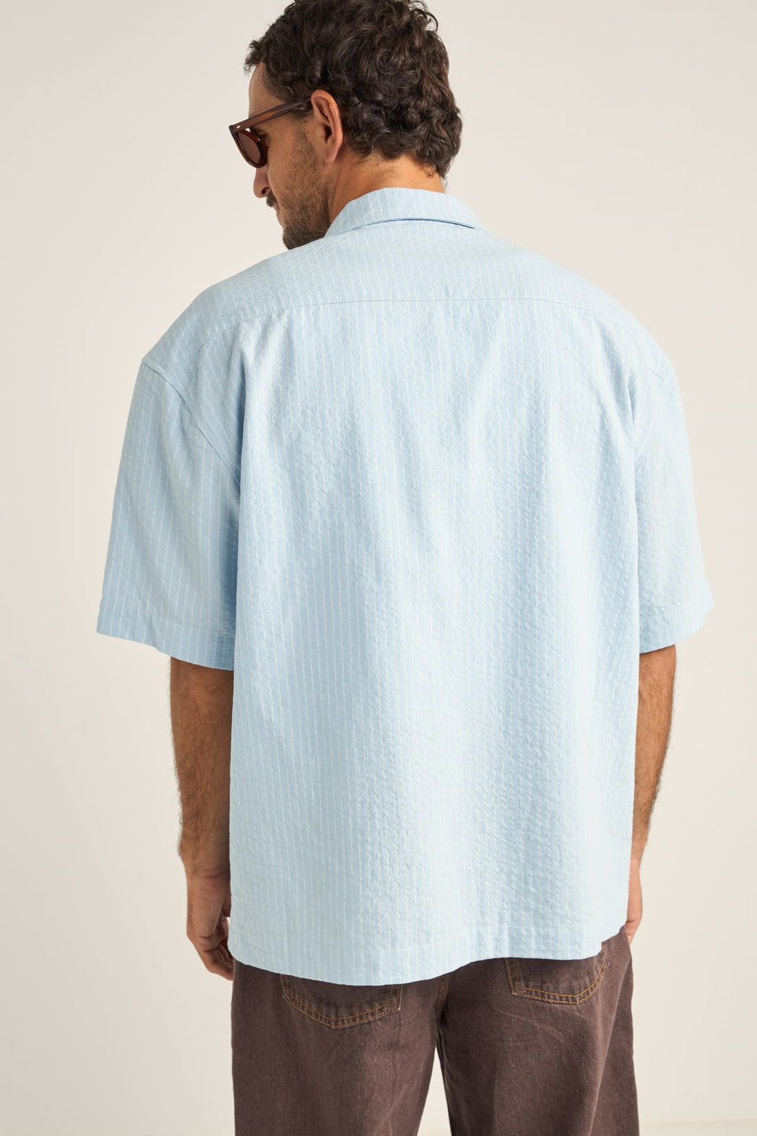RHYTHM - Relaxed Check SS Shirt in Blue
