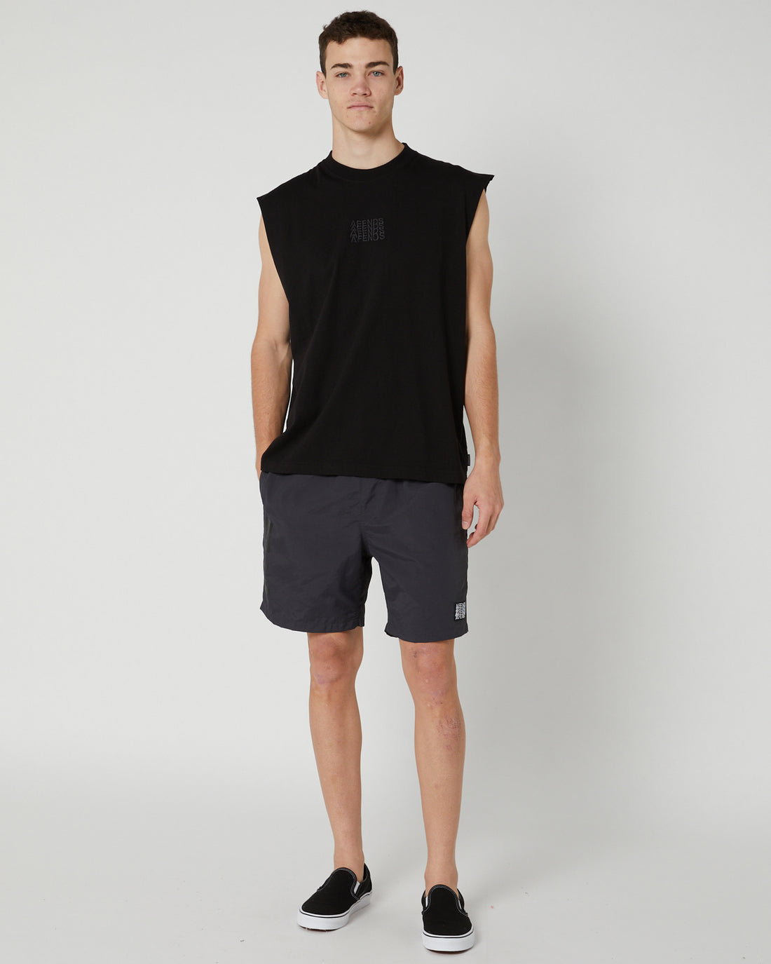 Afends - Collage Recycled Swim Boardshorts in Charcoal
