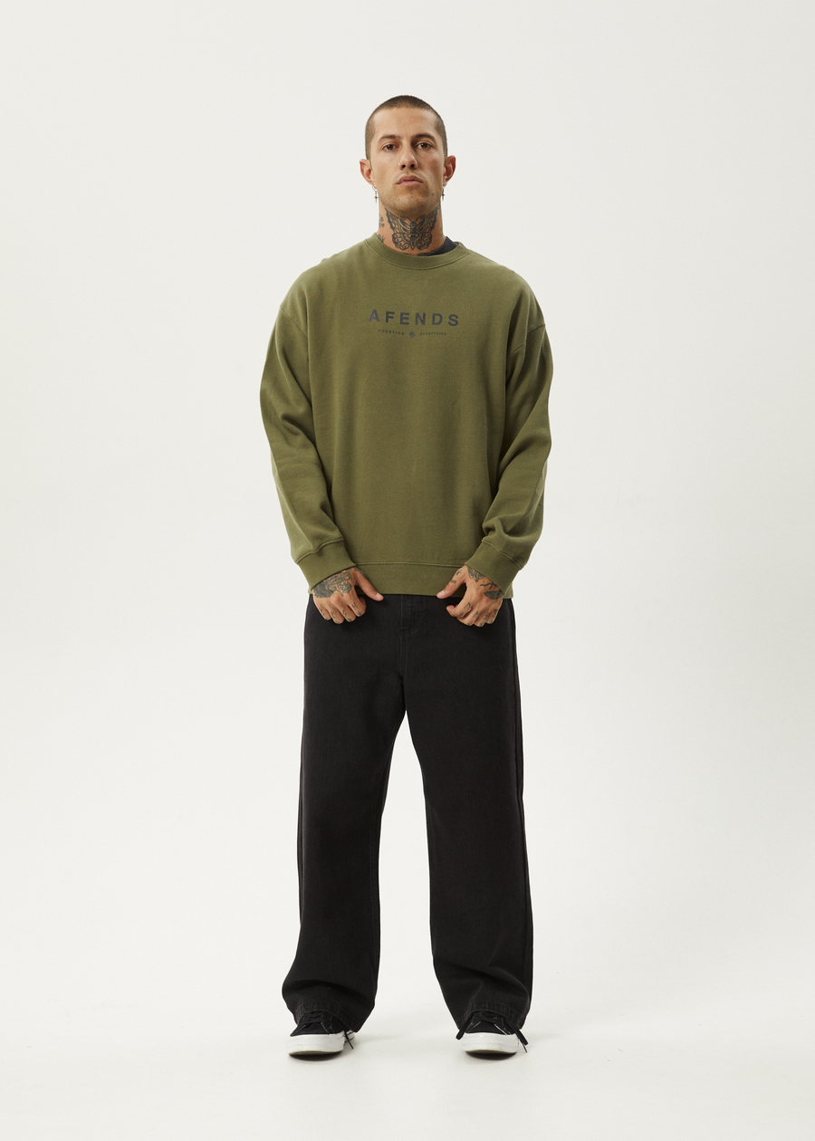 Afends - Thrown Out Recycled Crew Neck in Military