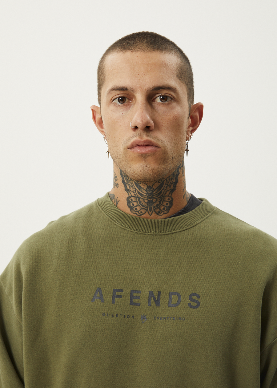 Afends - Thrown Out Recycled Crew Neck in Military
