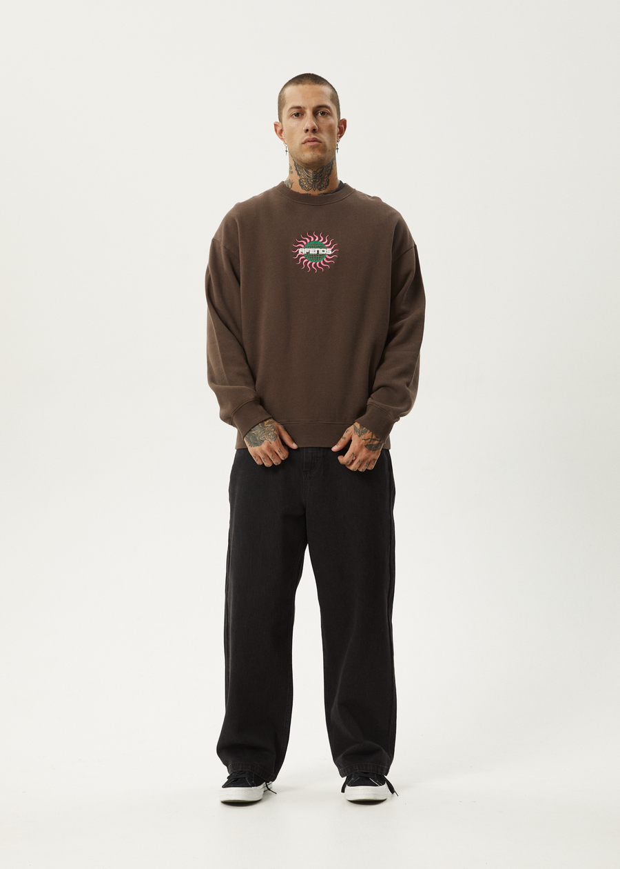 Afends - Solar Flare Recycled Crew Neck in Coffee