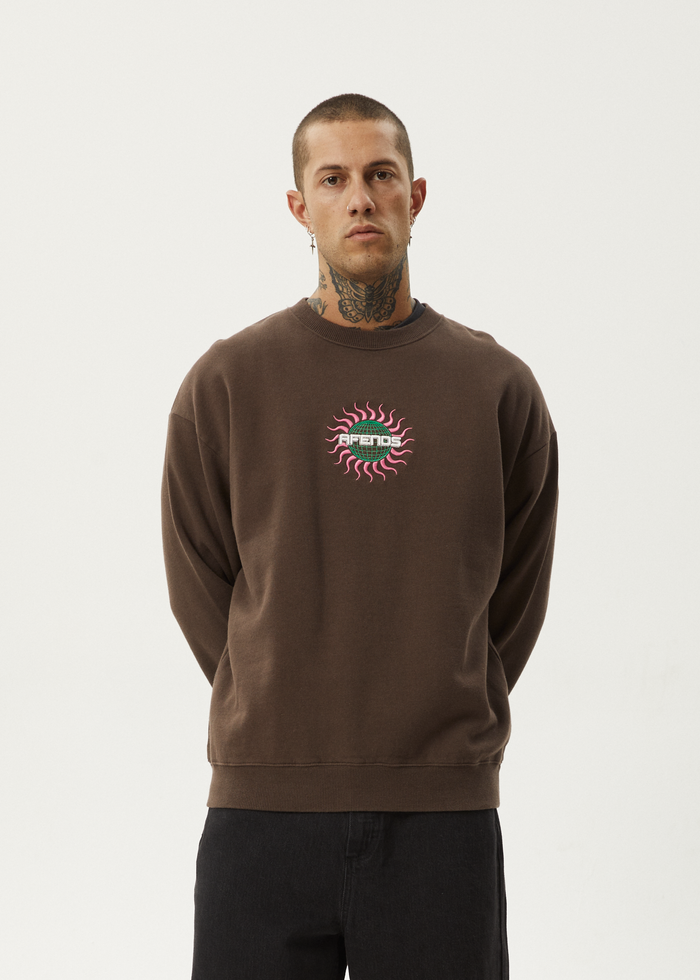Afends - Solar Flare Recycled Crew Neck in Coffee