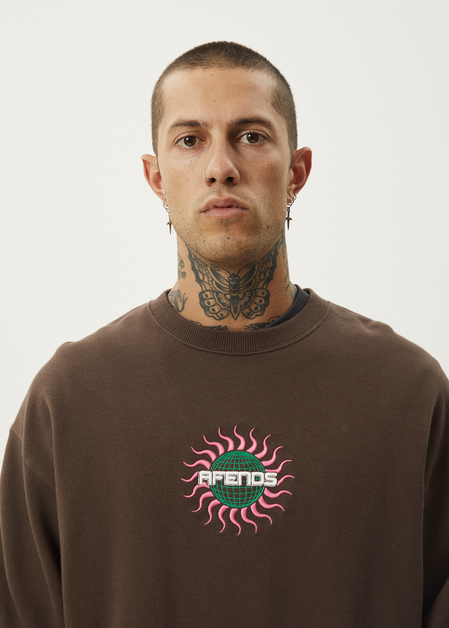 Afends - Solar Flare Recycled Crew Neck in Coffee