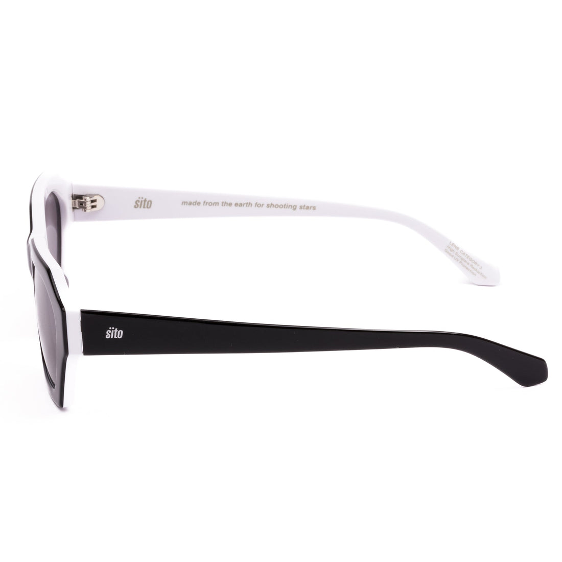 Sito - Kinetic in Black White. Lens in Smokey Grey