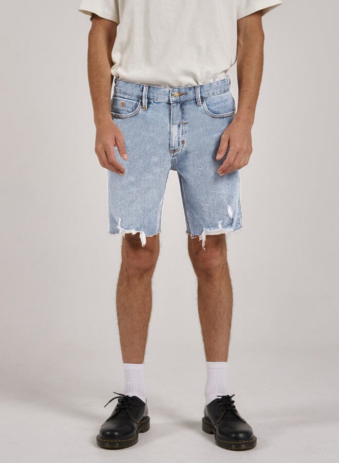 Thrills - Destroyed Bones Denim Short in Ash Blue