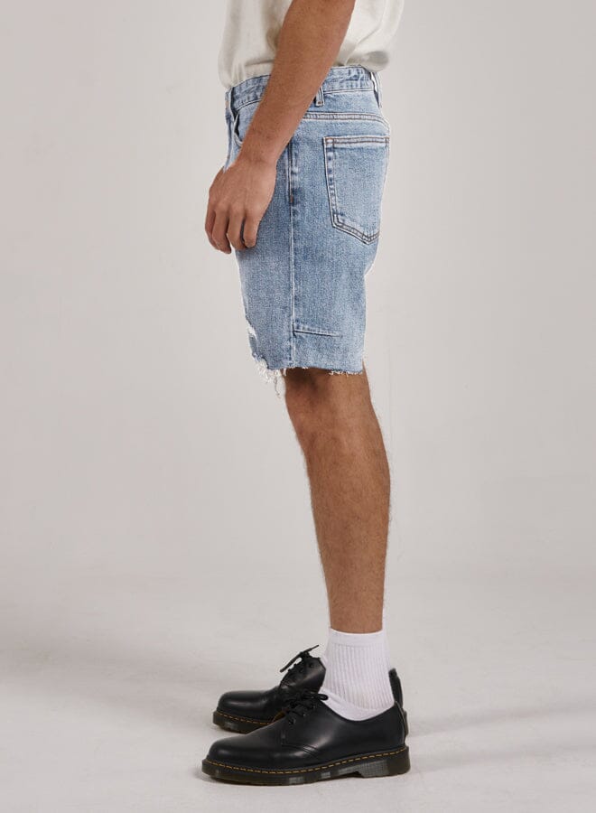 Thrills - Destroyed Bones Denim Short in Ash Blue