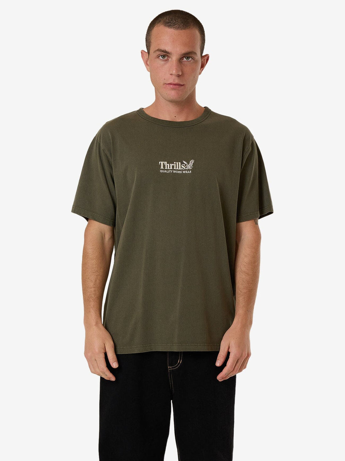 Thrills - Thrills Workwear Embro Merch Tee in Grape Leaf
