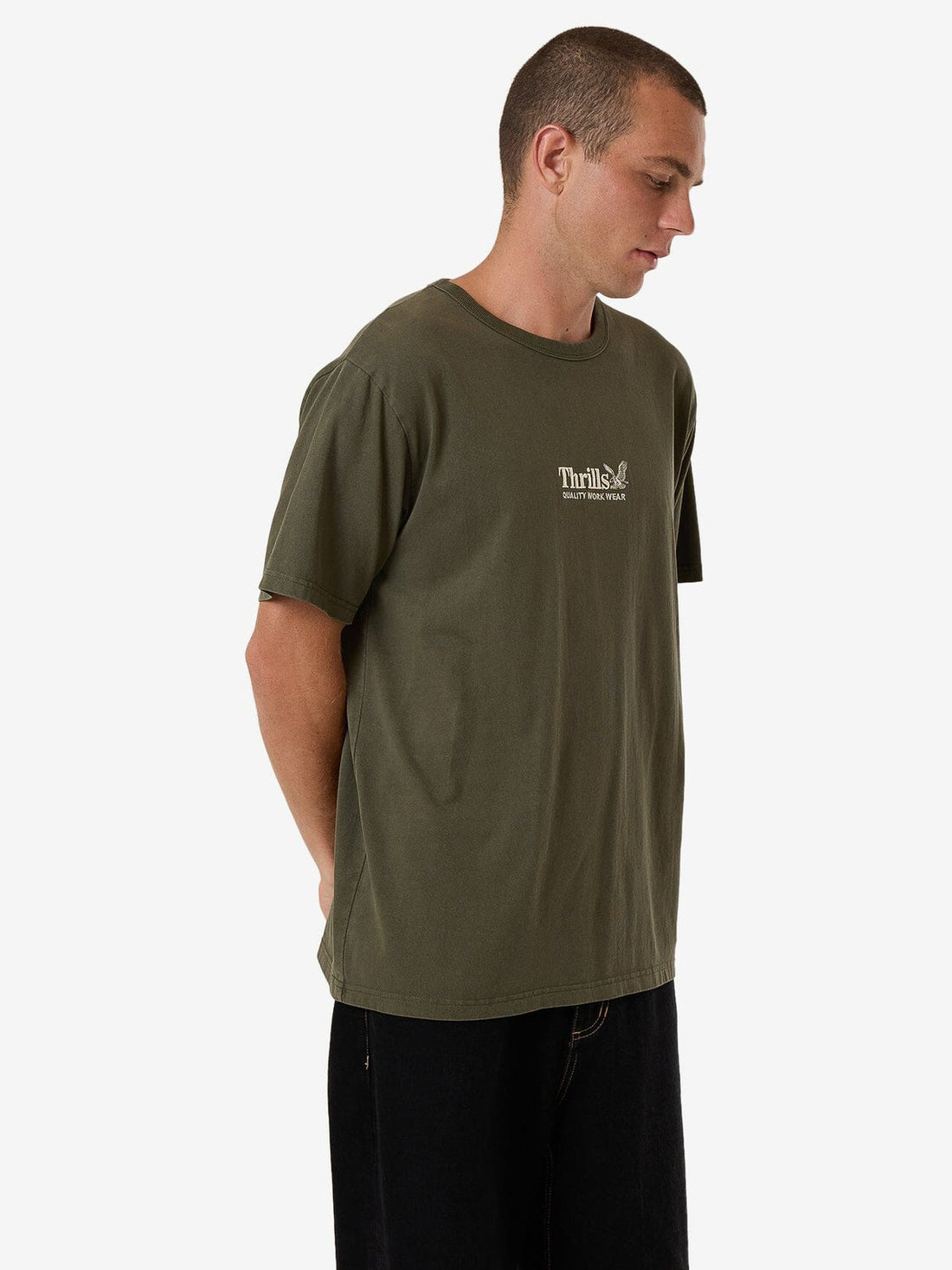 Thrills - Thrills Workwear Embro Merch Tee in Grape Leaf
