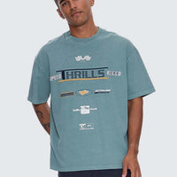 Thrills - Rapid Fire Box Fit Oversized Tee in Green Coast