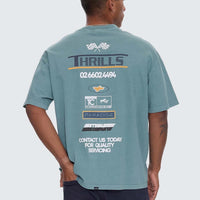 Thrills - Rapid Fire Box Fit Oversized Tee in Green Coast