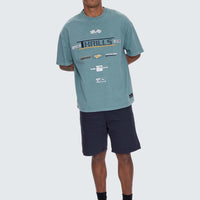 Thrills - Rapid Fire Box Fit Oversized Tee in Green Coast