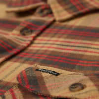 Brixton - Bowery Flannel Shirt in Curry/Washed Black/Crimson