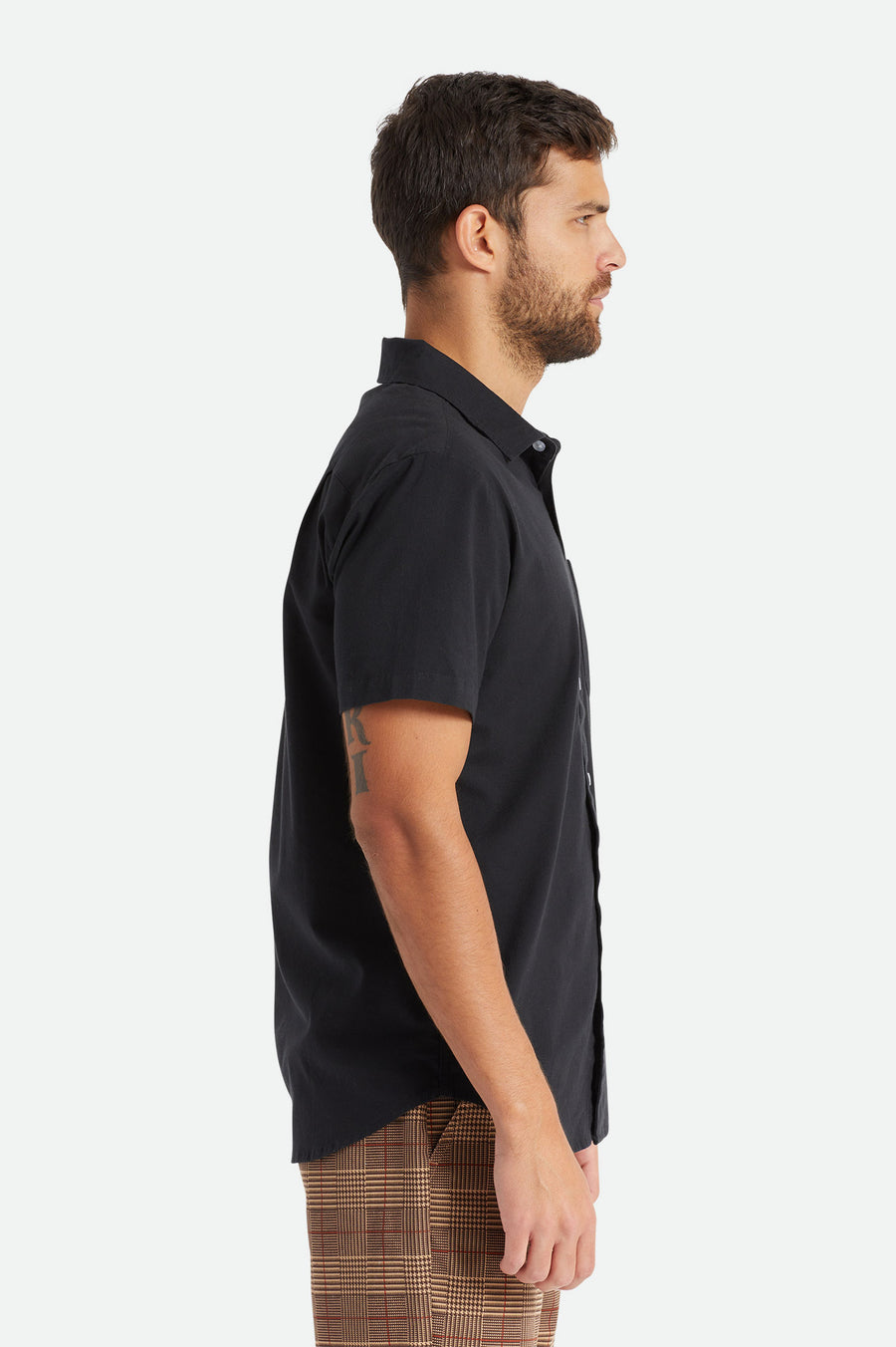 Brixton - Charter Oxford Short Sleeve Shirt in Black
