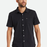 Brixton - Charter Oxford Short Sleeve Shirt in Black