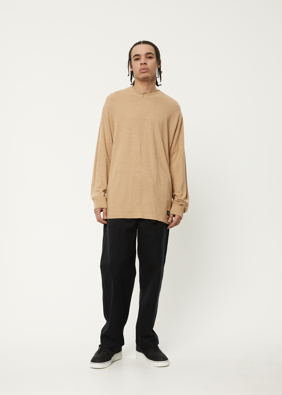 Afends - Essential Long Sleeve Tee in Tan