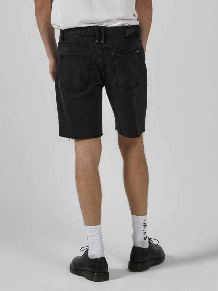 Thrills - Destroyed Bones Denim Short in Aged Black