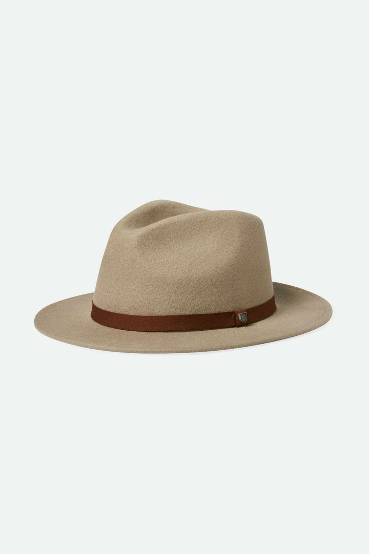 Brixton -  Messer Packable Fedora in Timerwolf/Light Brown
