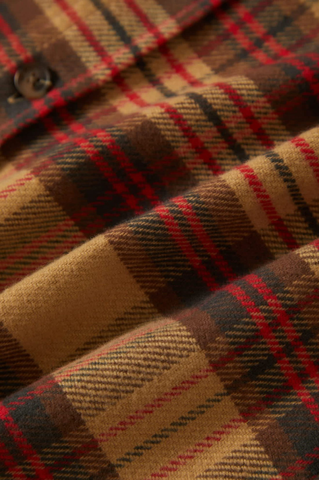 Brixton - Bowery Flannel Shirt in Curry/Washed Black/Crimson