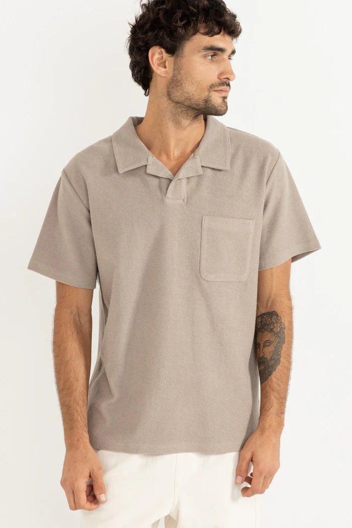 RHYTHM - Vintage Terry Polo in Stone