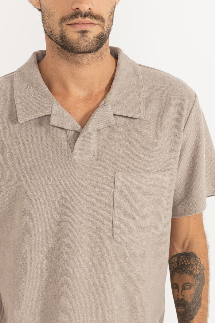 RHYTHM - Vintage Terry Polo in Stone