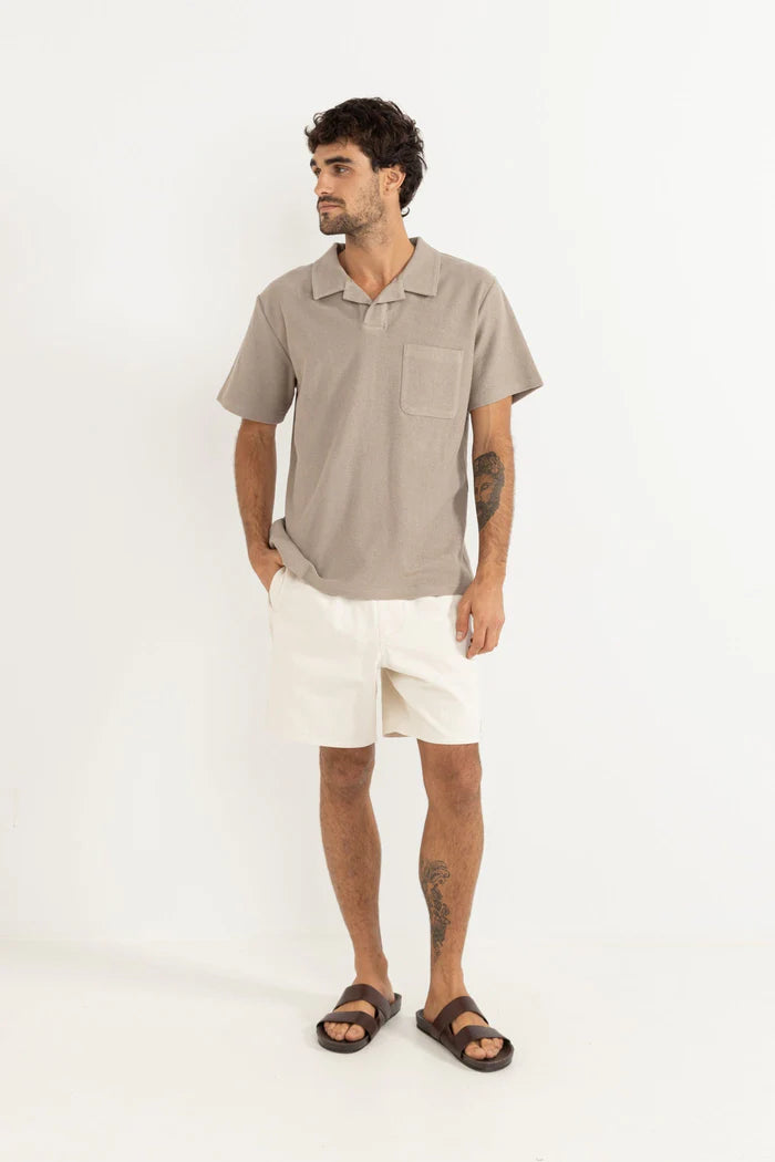 RHYTHM - Vintage Terry Polo in Stone