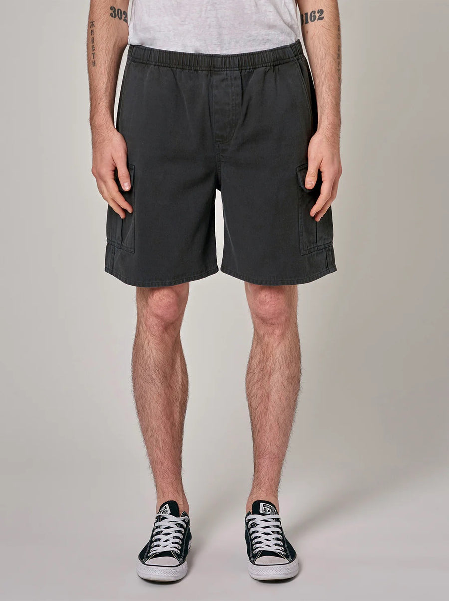 ROLLAS - Tradie Cargo Short in Surplus Black