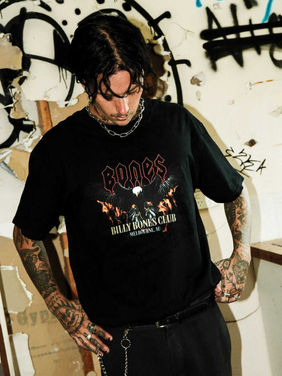 Billy Bones Club - Eagle Inferno Tee in Vintage Black