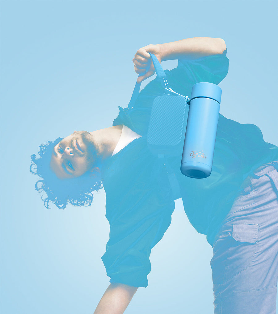 Frank Green - LIMITED EDITION 1 Litre Stainless Steel Ceramic Reusable Bottle in Sky Blue