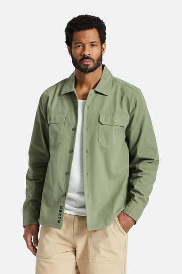 Brixton - Bowery Surplus L/S Overshirt in Olive Surplus