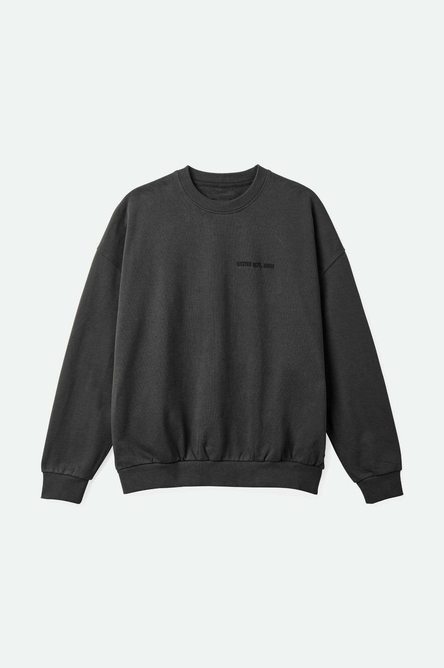 Brixton - Embroided Heavey Weight Crew in Washed Black