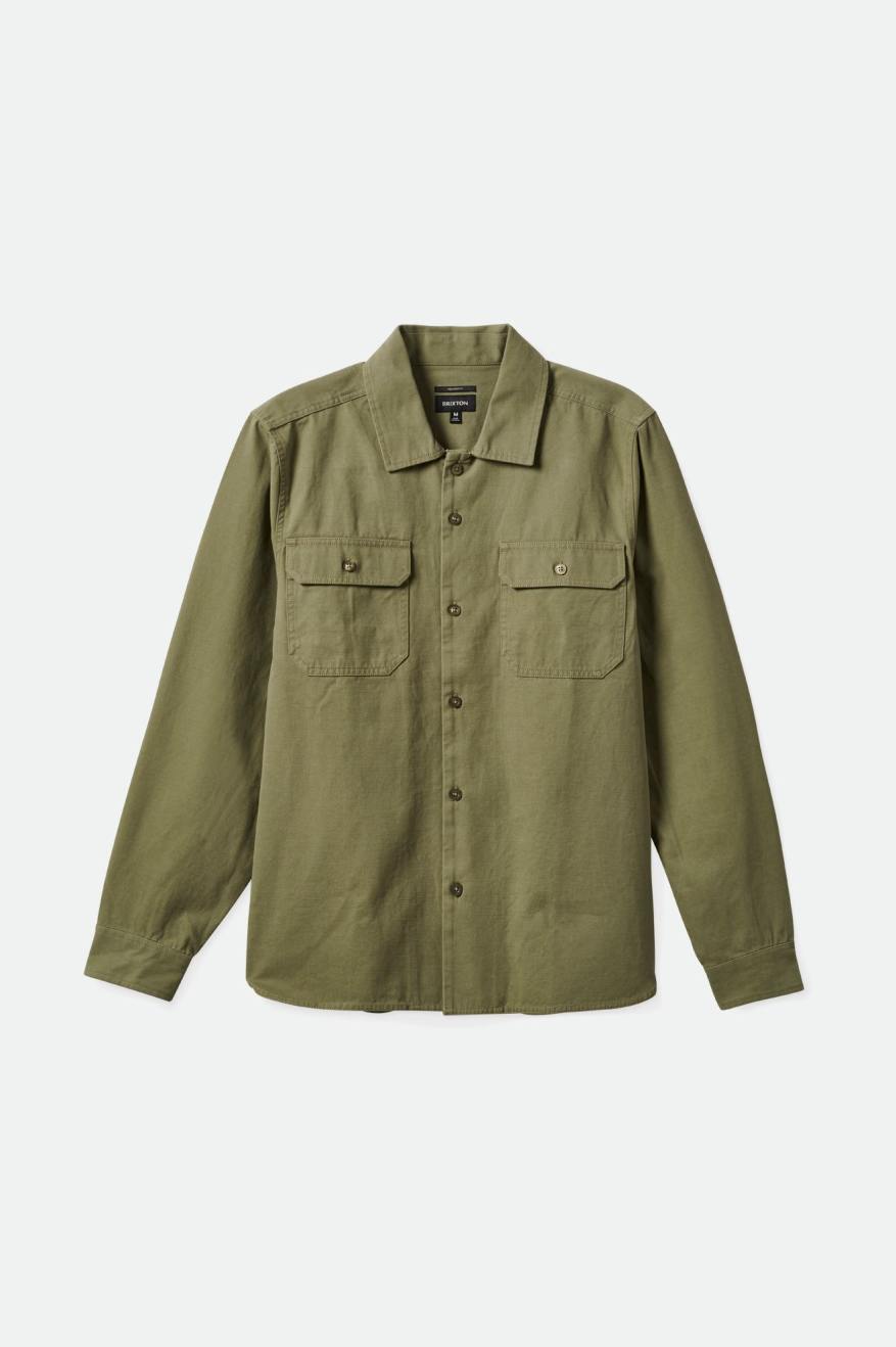 Brixton - Bowery Surplus L/S Overshirt in Olive Surplus