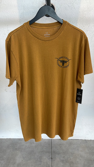 Brixton - Boswell S/S Tee in Golden Brown Worn Wash