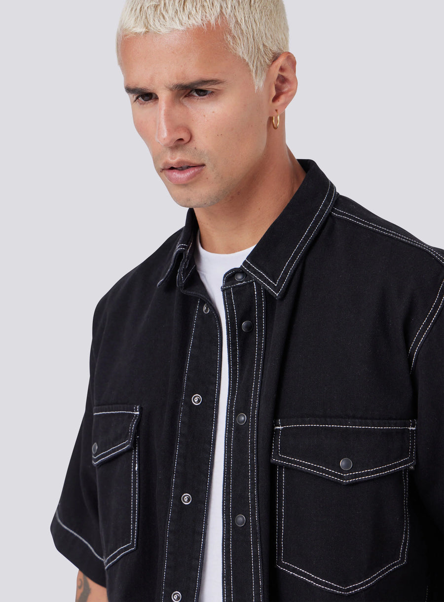 Barney Cools - Homie Shirt in Black Denim