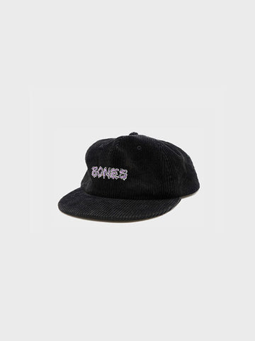 Billy Bones Club - Squiggle Cord 5 Panel Cap in Washed Black