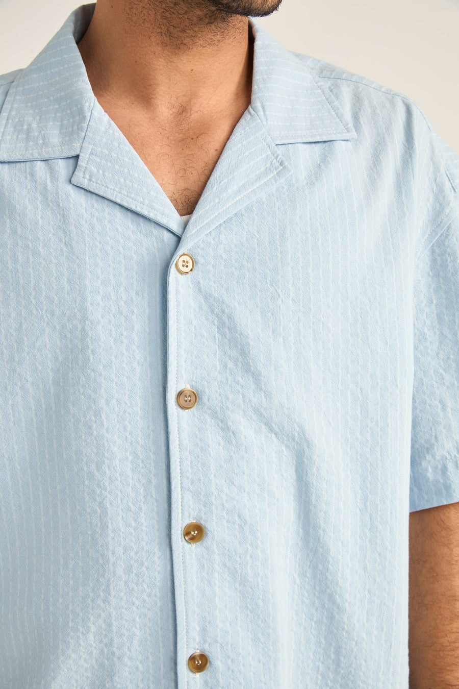 RHYTHM - Relaxed Check SS Shirt in Blue