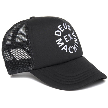 DEUS - Circle Logo Trucker Cap in Black