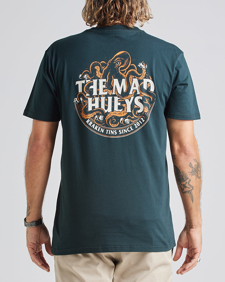 The Mad Hueys - Kraken Some Tins SS Tee in Pine Green