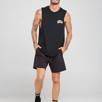 The Mad Hueys - Compass Captain Muscle Tee in Charcoal