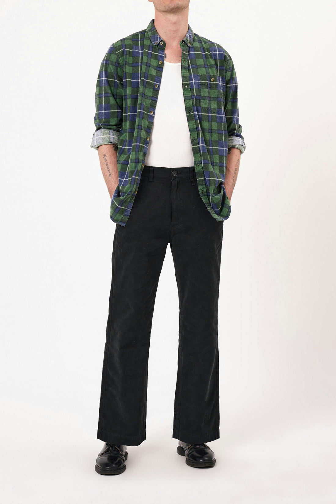 ROLLAS - Check Flannel Shirt in Emerald