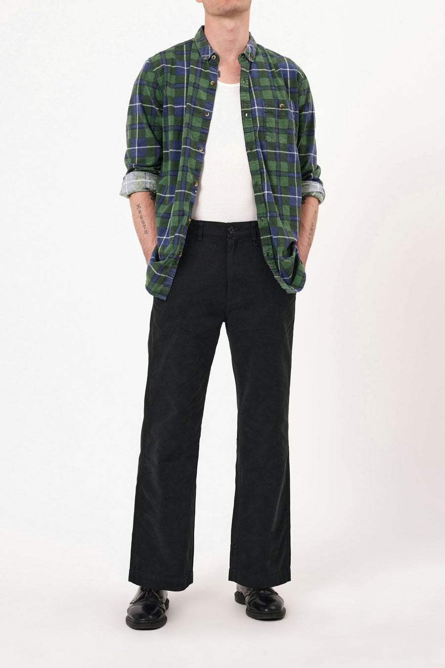 ROLLAS - Check Flannel Shirt in Emerald