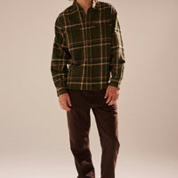ROLLAS - Trailer Check Shirt in Faded Army