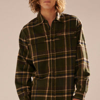 ROLLAS - Trailer Check Shirt in Faded Army