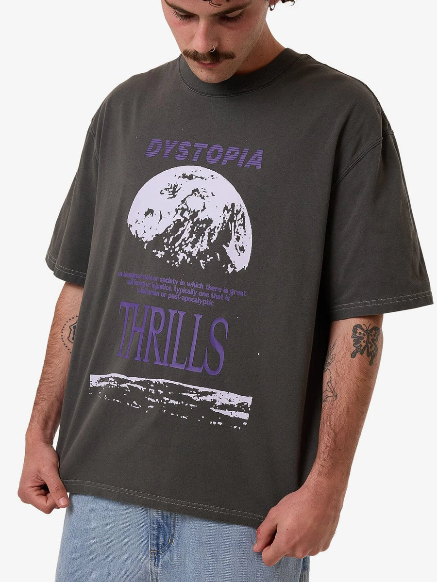Thrills - Dystopia Box Fit Oversized Fit Tee in Merch Black